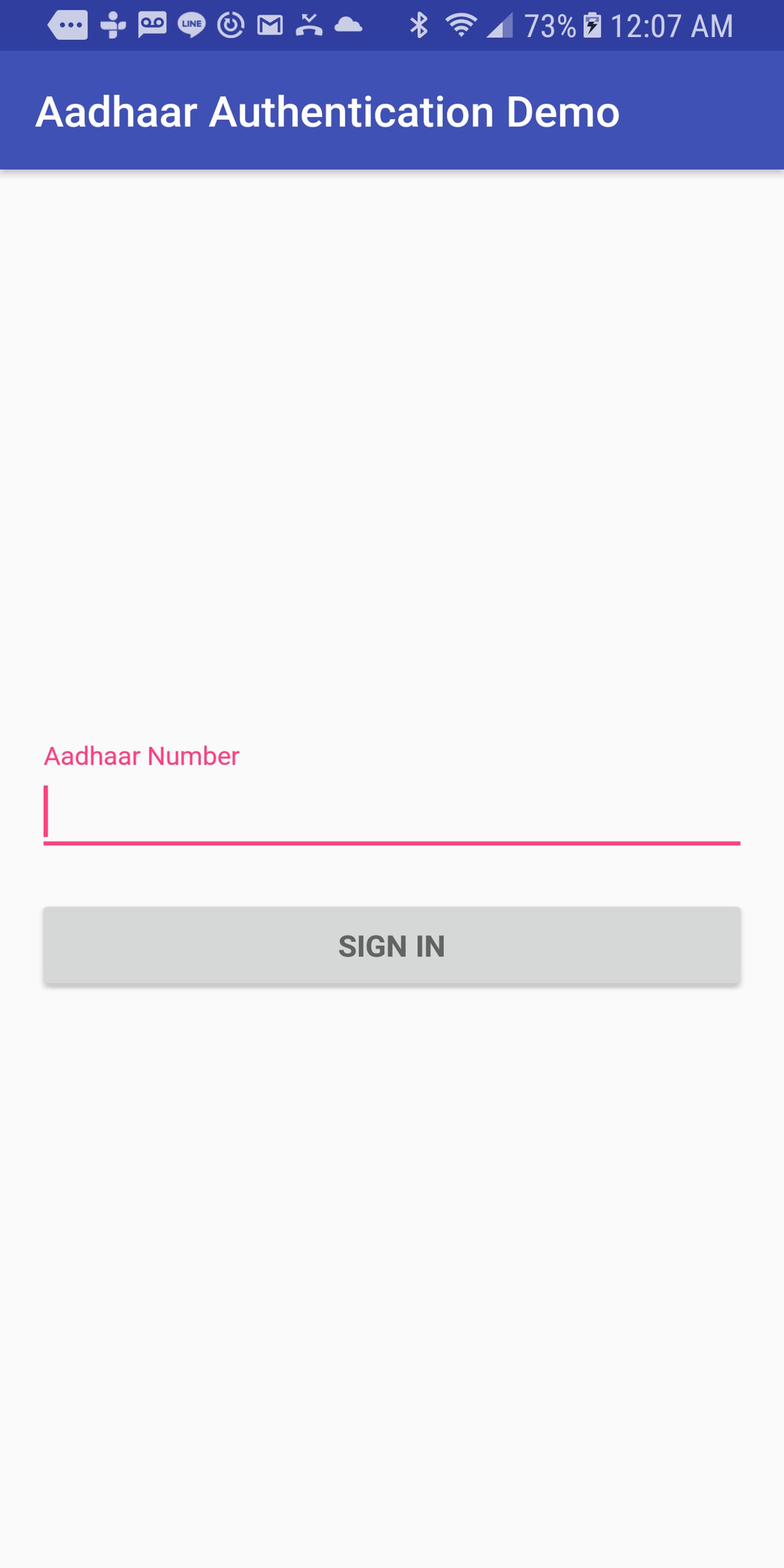 Aadhaar Authentication Onyx Demo