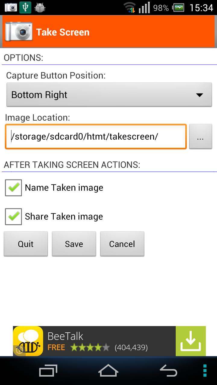 Take Screenshot