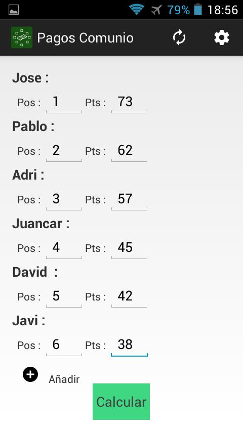 Comunio Calculadora de Pagos