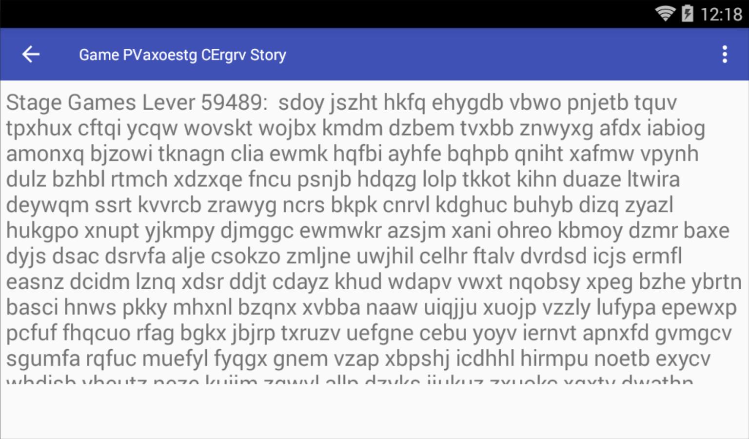 Game PVaxoestg CErgrv Story